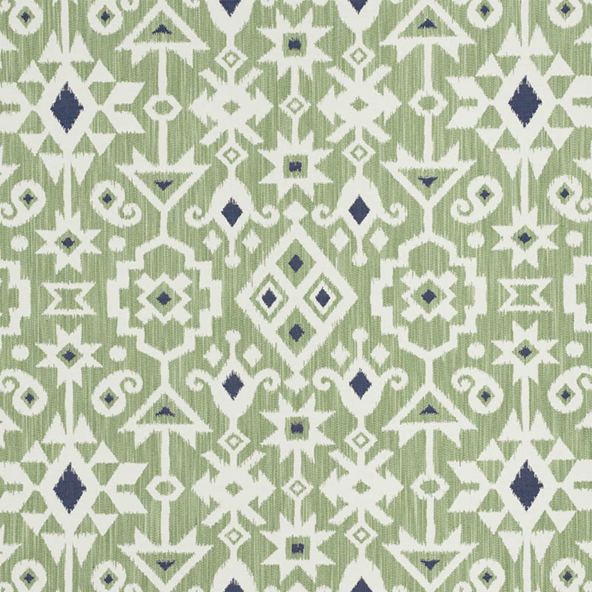SCHUMACHER CRUSOE IKAT GREEN FABRIC | Atlanta Fabrics