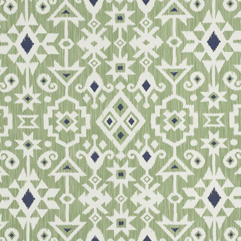 SCHUMACHER CRUSOE IKAT GREEN FABRIC | Atlanta Fabrics