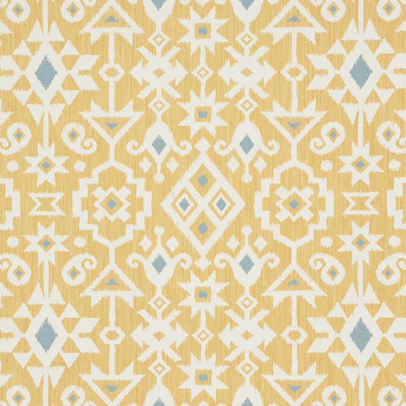 SCHUMACHER CRUSOE IKAT YELLOW FABRIC | Atlanta Fabrics