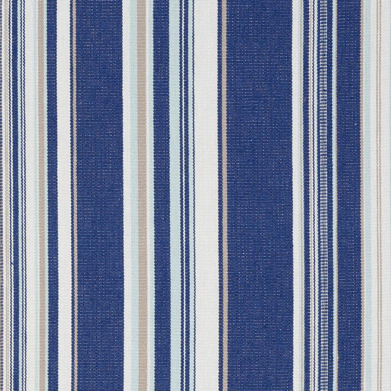 SCHUMACHER PONDEROSA STRIPE BLUE FABRIC | Atlanta Fabrics