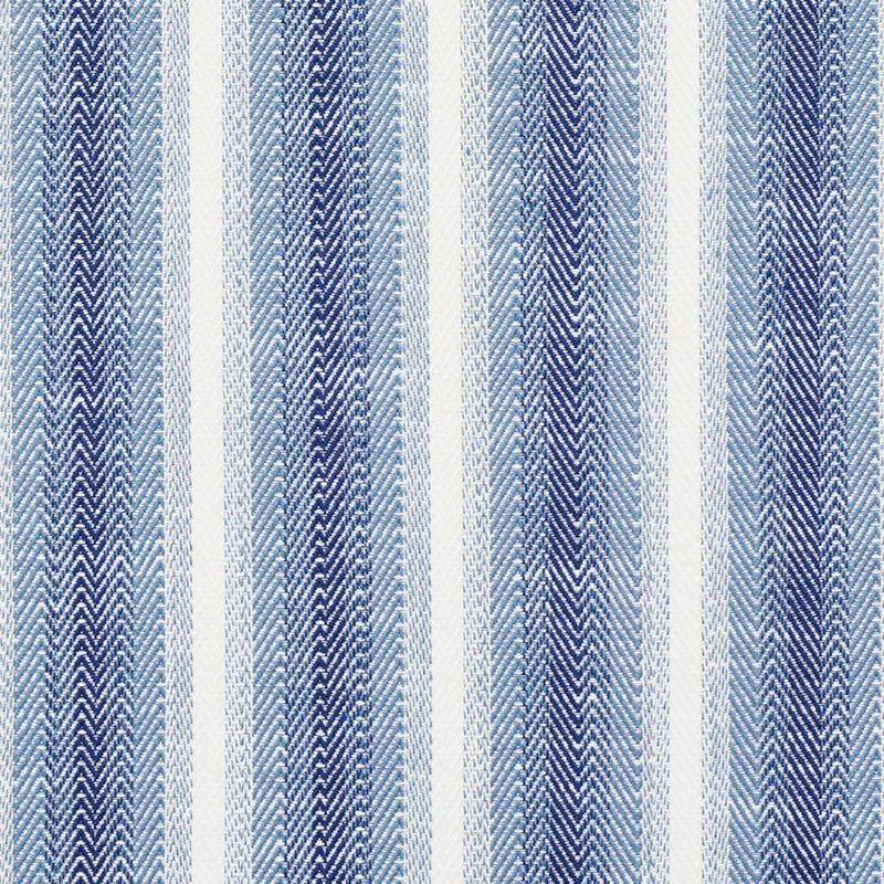 SCHUMACHER COLADA STRIPE INDOOR/OUTDOOR BLUE FABRIC | Atlanta Fabrics