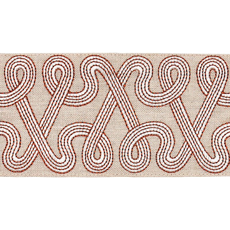 Schumacher FREEFORM EMBROIDERED TAPE CLAY Trim | Atlanta Fabrics