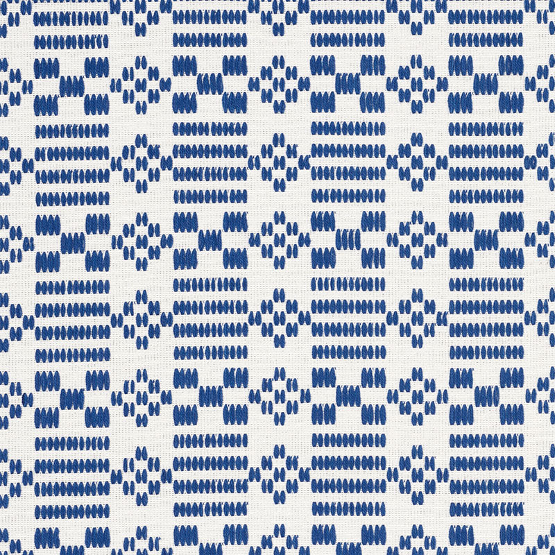 Schumacher WILSON EMBROIDERY INDIGO Fabric | Atlanta Fabrics