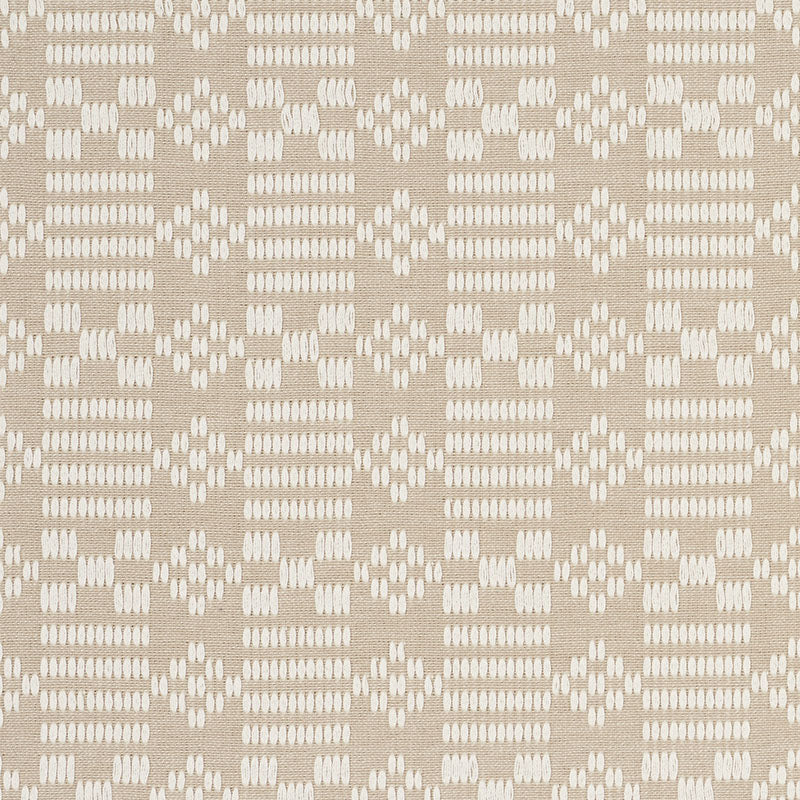 Schumacher WILSON EMBROIDERY SAND Fabric | Atlanta Fabrics