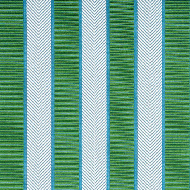 SCHUMACHER RIBBON STRIPE EMERALD FABRIC | Atlanta Fabrics