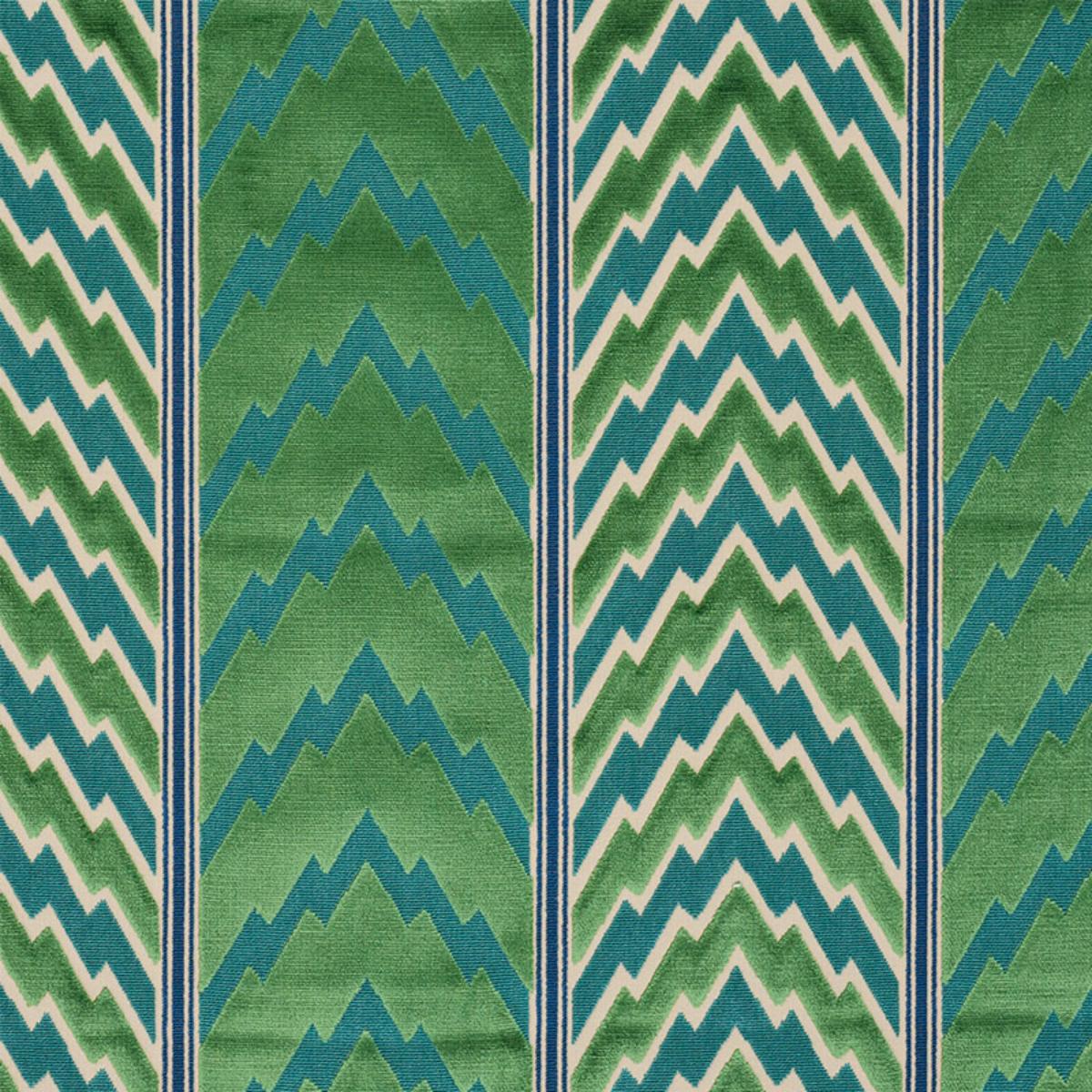 SCHUMACHER FLORENTINE VELVET EMERALD FABRIC | Atlanta Fabrics