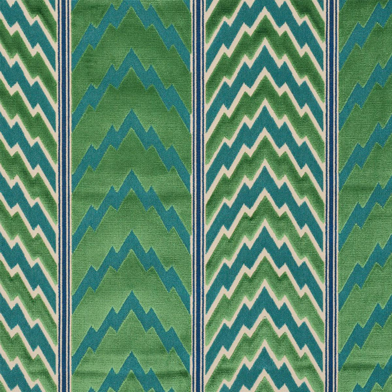 SCHUMACHER FLORENTINE VELVET EMERALD FABRIC | Atlanta Fabrics