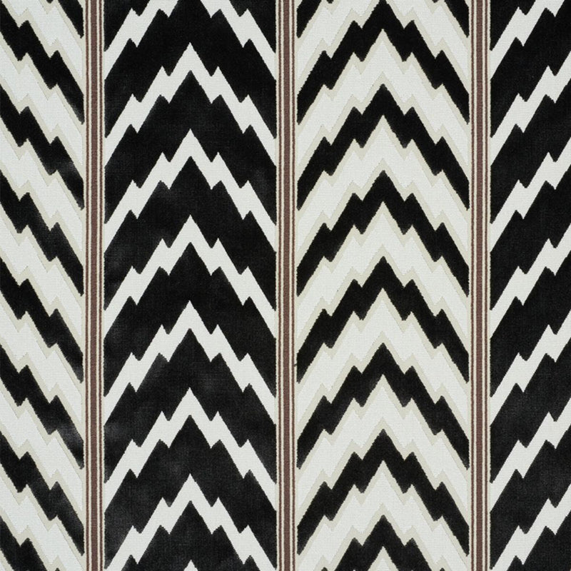 SCHUMACHER FLORENTINE VELVET BLACK FABRIC | Atlanta Fabrics
