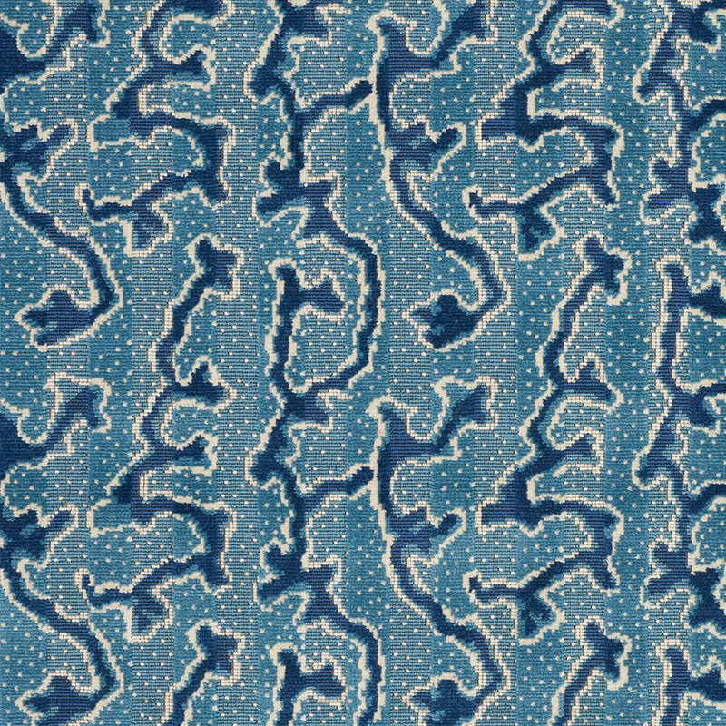 Schumacher CORAIL VELVET MEDITERRANEAN Fabric | Atlanta Fabrics