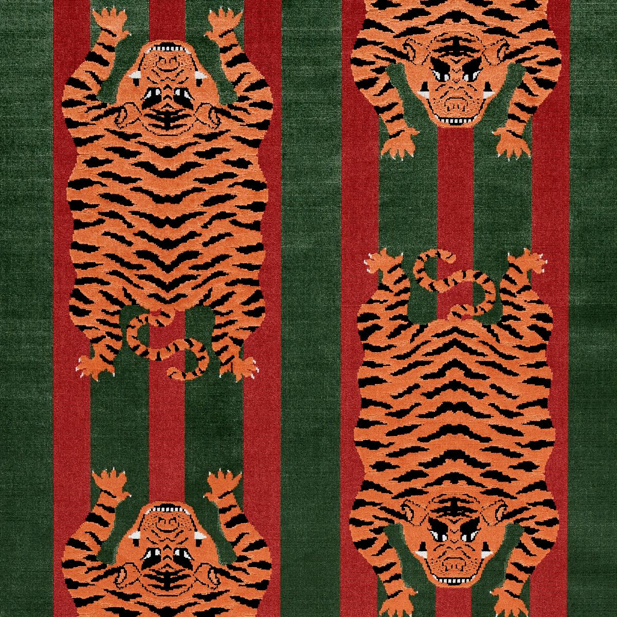 Jokhang Tiger Velvet Red & Green