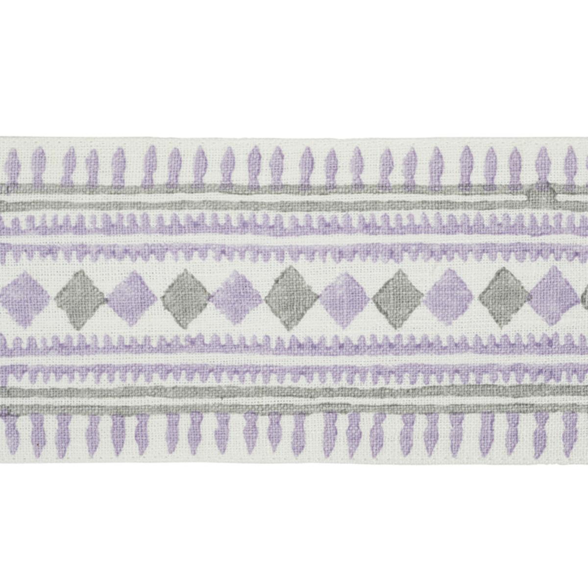 TOULA HAND BLOCKED LINEN TAPE LILAC & GREY