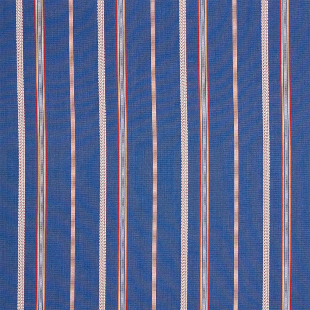 SCHUMACHER KAYENTA STRIPE BLUE FABRIC | Atlanta Fabrics