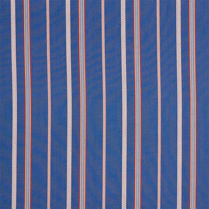 SCHUMACHER KAYENTA STRIPE BLUE FABRIC | Atlanta Fabrics