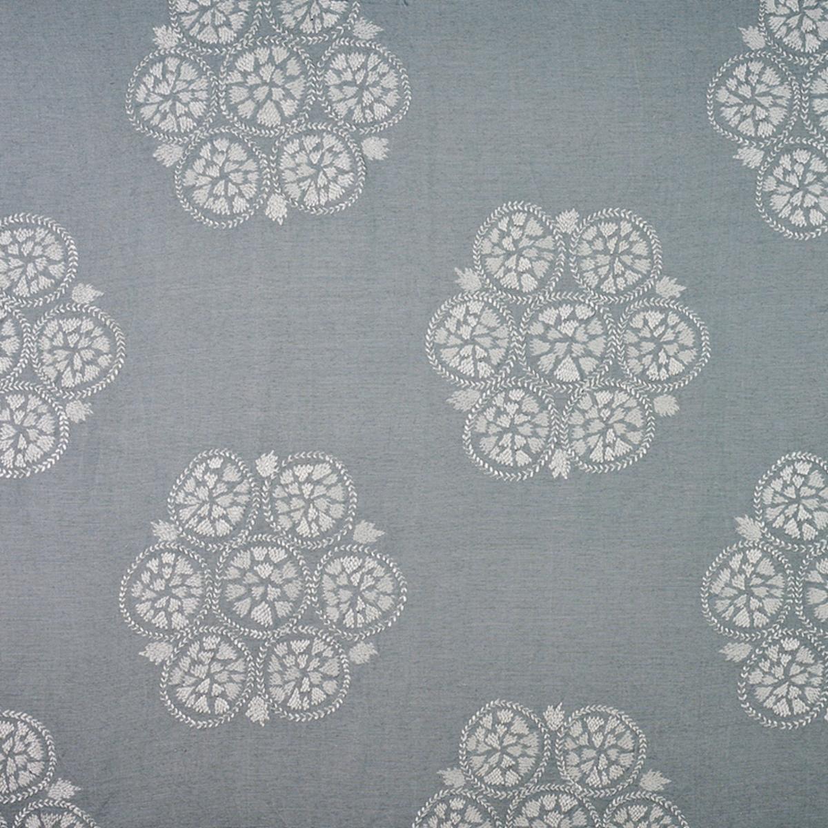 SCHUMACHER ISLA HAND EMBROIDERY SKY FABRIC | Atlanta Fabrics