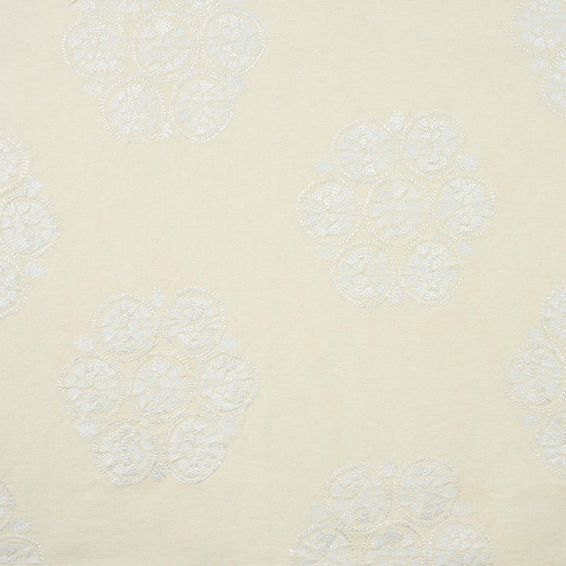 SCHUMACHER ISLA HAND EMBROIDERY IVORY FABRIC | Atlanta Fabrics