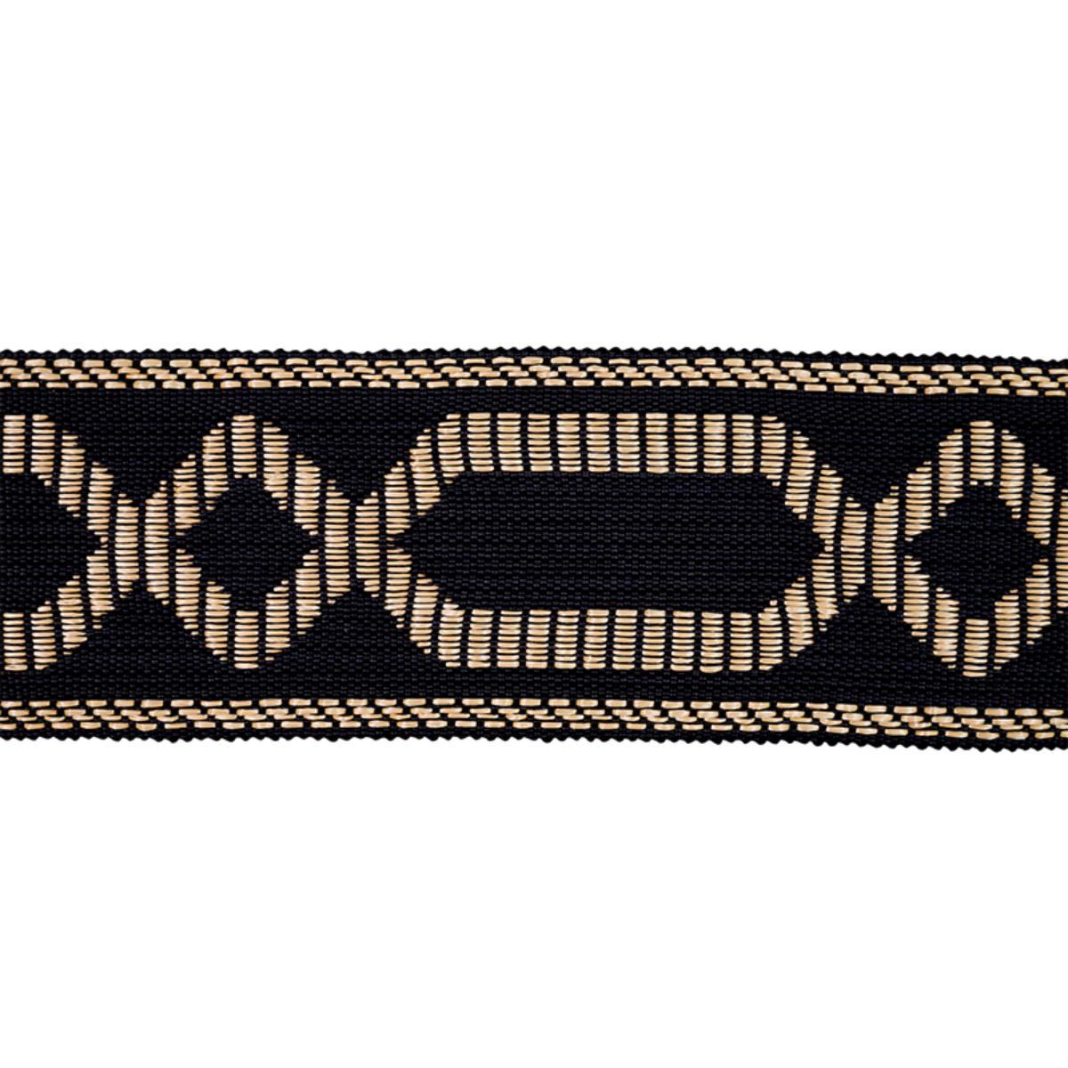 SCHUMACHER BRIAR RAFFIA TAPE BLACK TRIM | Atlanta Fabrics