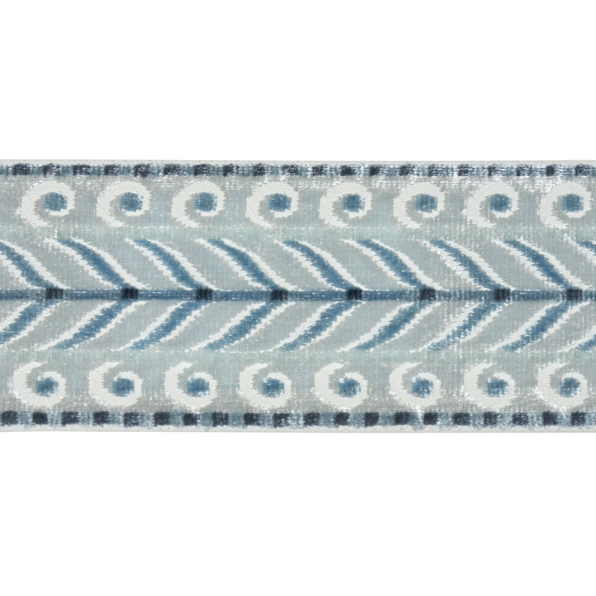 Schumacher MARION VELVET TAPE SKY Trim | Atlanta Fabrics