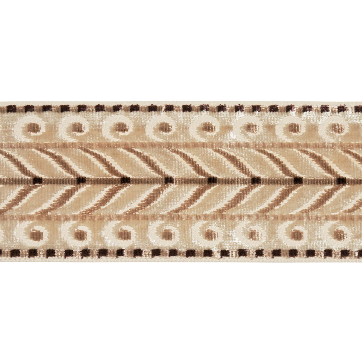 Schumacher MARION VELVET TAPE CHAMPAGNE Trim | Atlanta Fabrics