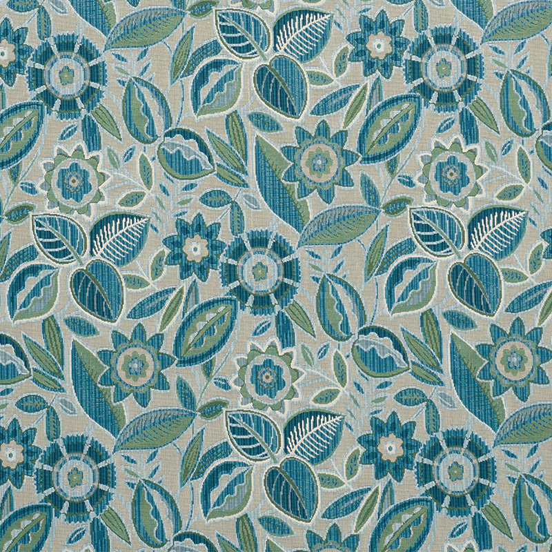 Schumacher GARLAND VELVET PEACOCK Fabric | Atlanta Fabrics