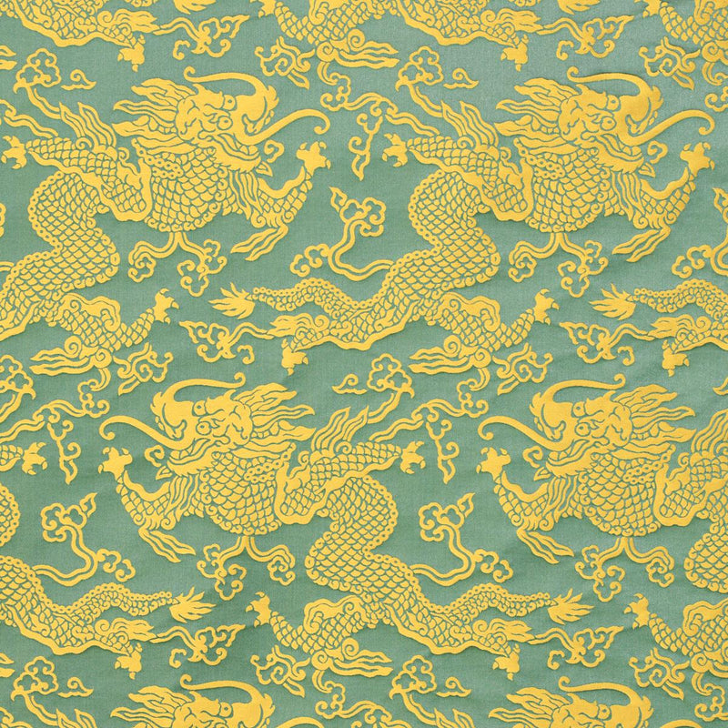 SCHUMACHER RUAN DRAGON DAMASK GOLD FABRIC | Atlanta Fabrics