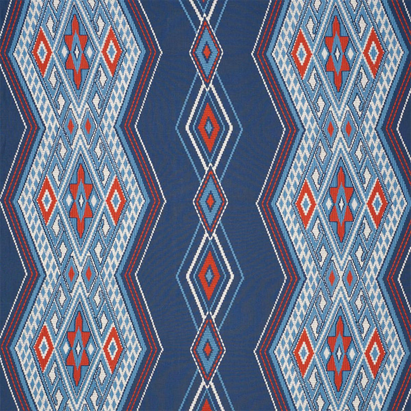 SCHUMACHER Bayeta EmbroideryÂ  BLUE & RED FABRIC | Atlanta Fabrics