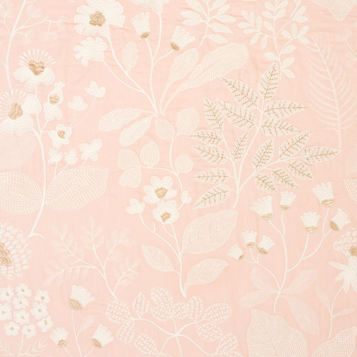 SCHUMACHER EMALINE EMBROIDERY BLUSH FABRIC | Atlanta Fabrics