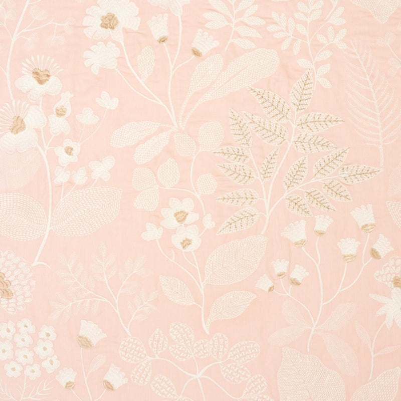 SCHUMACHER EMALINE EMBROIDERY BLUSH FABRIC | Atlanta Fabrics
