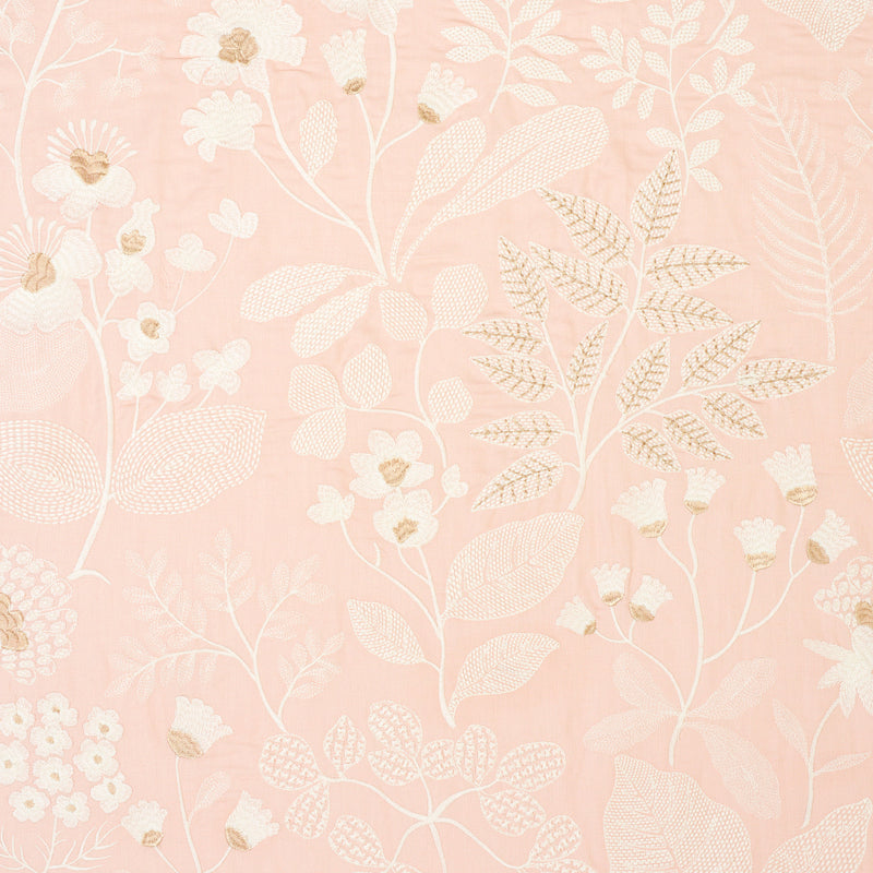 Schumacher EMALINE EMBROIDERY BLUSH Fabric | Atlanta Fabrics