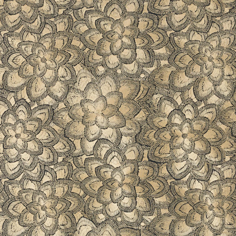 SCHUMACHER LOTUS EMBROIDERY GOLD FABRIC | Atlanta Fabrics