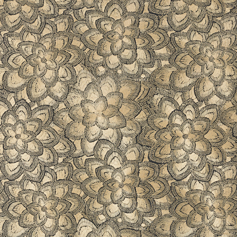 Schumacher LOTUS EMBROIDERY GOLD Fabric | Atlanta Fabrics