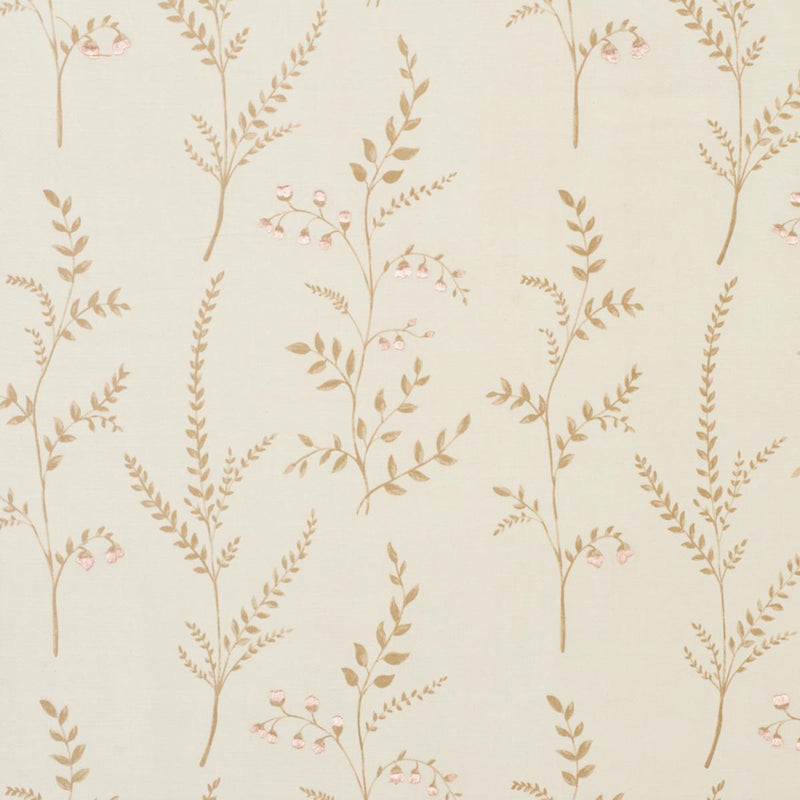 SCHUMACHER Cynthia Embroidered Print NATURAL FABRIC | Atlanta Fabrics