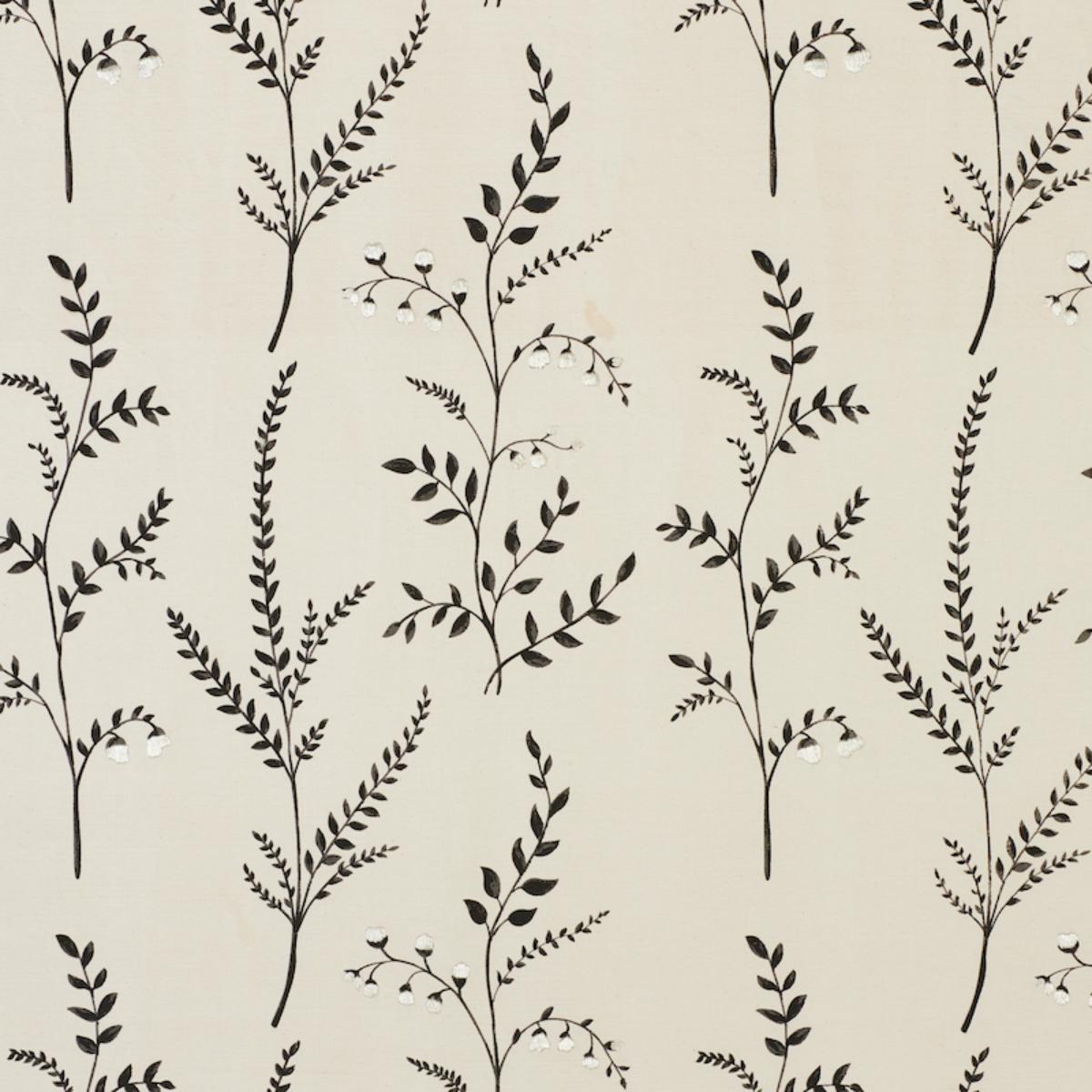 SCHUMACHER Cynthia Embroidered Print BLACK FABRIC | Atlanta Fabrics