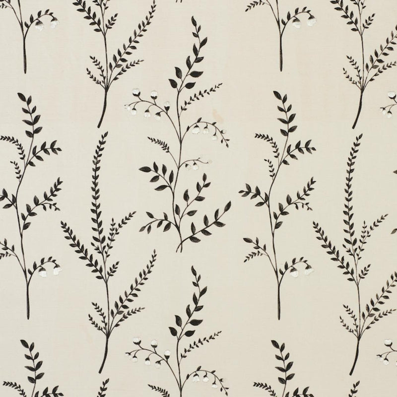 SCHUMACHER Cynthia Embroidered Print BLACK FABRIC | Atlanta Fabrics