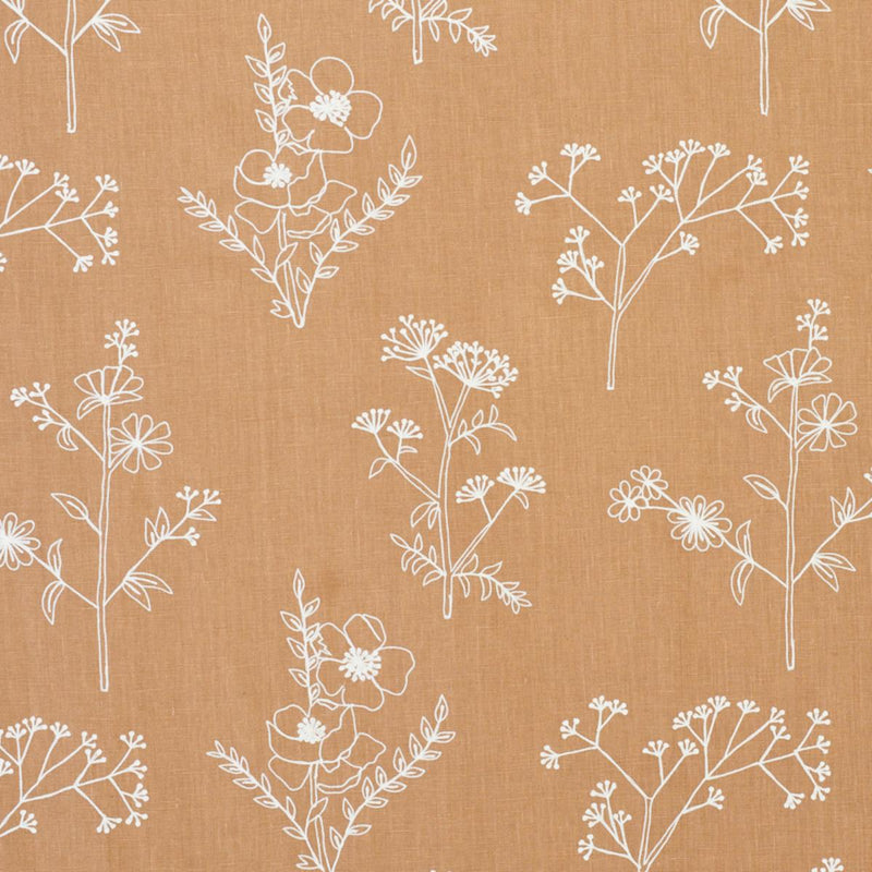 SCHUMACHER LISBETH EMBROIDERY CAMEL FABRIC | Atlanta Fabrics