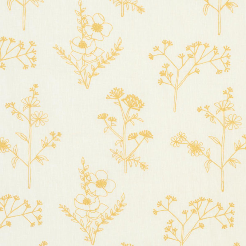 SCHUMACHER LISBETH EMBROIDERY MARIGOLD FABRIC | Atlanta Fabrics