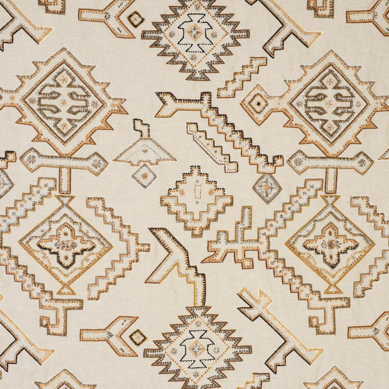 SCHUMACHER Ezma EmbroideryÂ  NEUTRAL FABRIC | Atlanta Fabrics