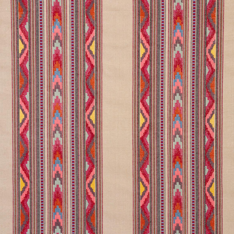 SCHUMACHER ZARZUELA STRIPE EMBROIDERY MULTI FABRIC | Atlanta Fabrics
