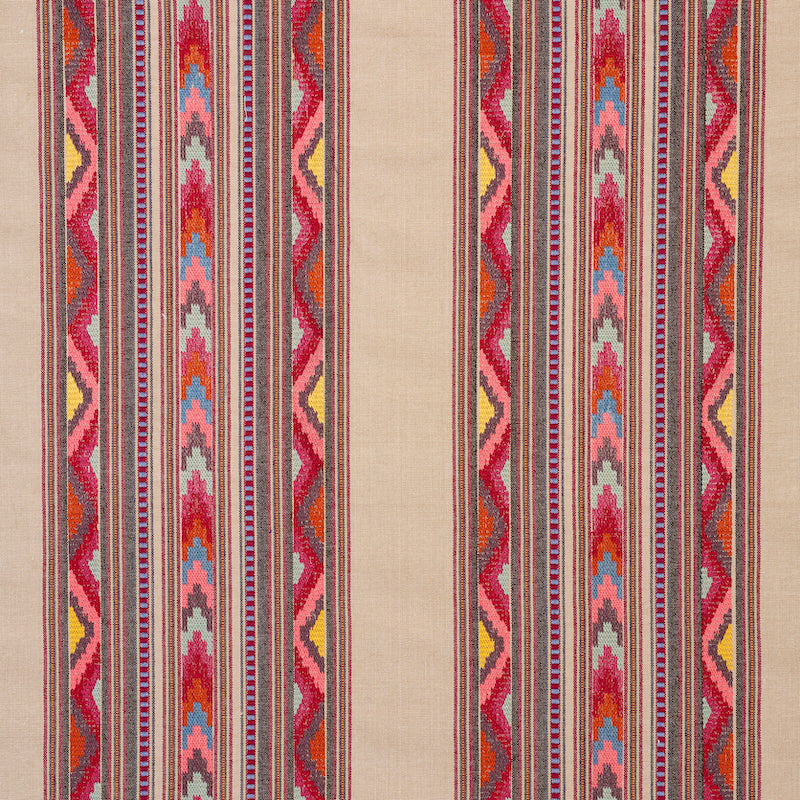Schumacher ZARZUELA STRIPE EMBROIDERY MULTI Fabric | Atlanta Fabrics