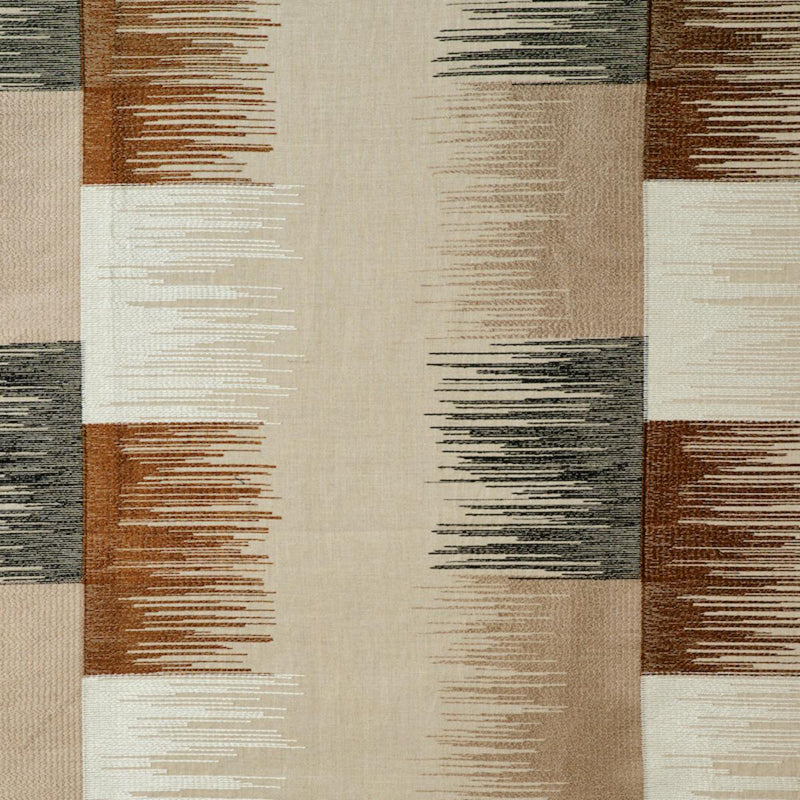 SCHUMACHER SUNBURST STRIPE EMBROIDERY BLACK & NEUTRAL FABRIC | Atlanta Fabrics