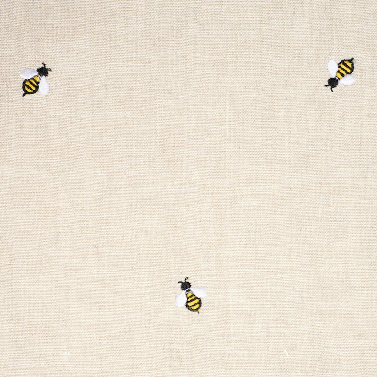 SCHUMACHER HONEY BEE EMBROIDERY NATURAL FABRIC | Atlanta Fabrics