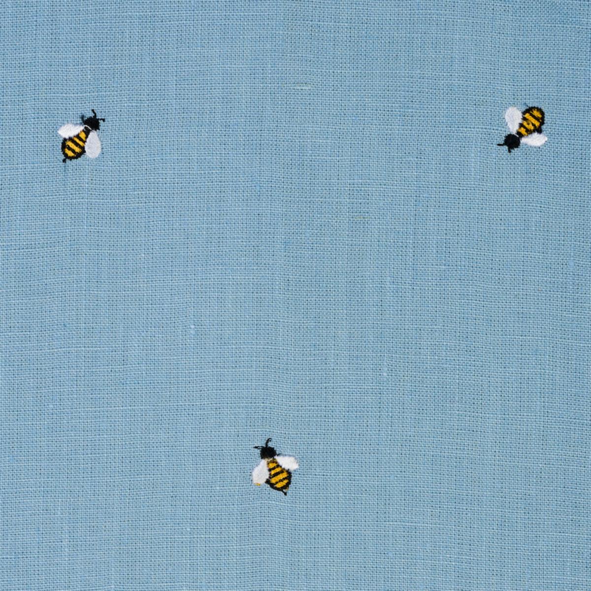 SCHUMACHER HONEY BEE EMBROIDERY SKY FABRIC | Atlanta Fabrics