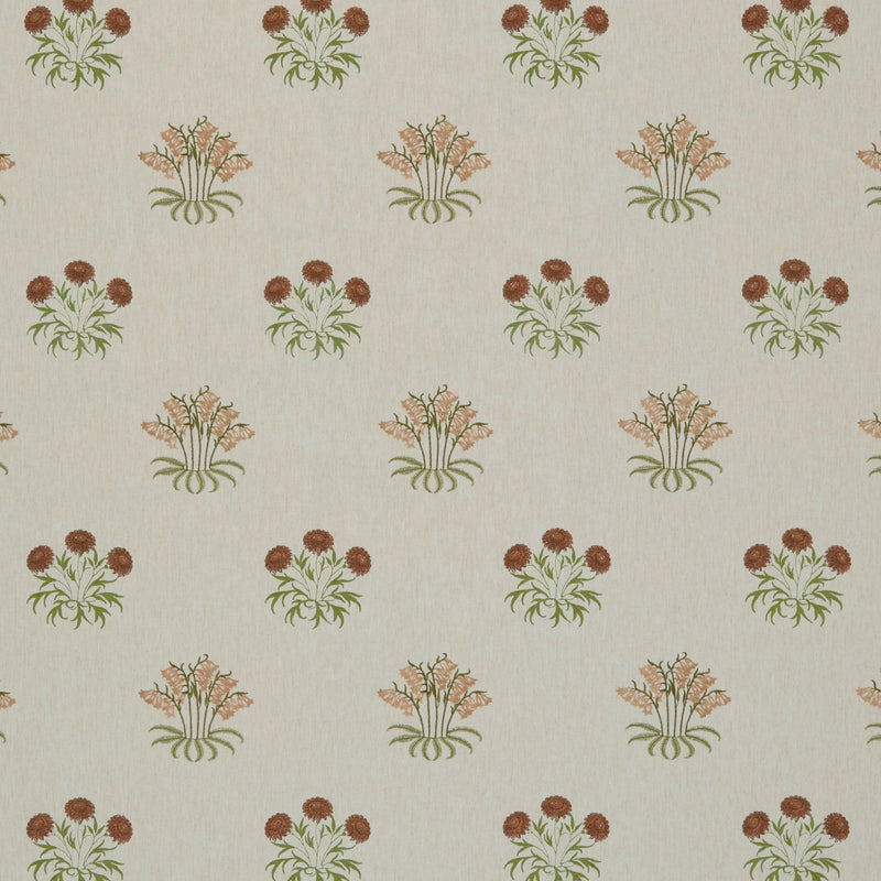 William Morris At Home 7862 LILYFLOWER EMBROIDERY 1 PEPPER Fabric | Atlanta Fabrics
