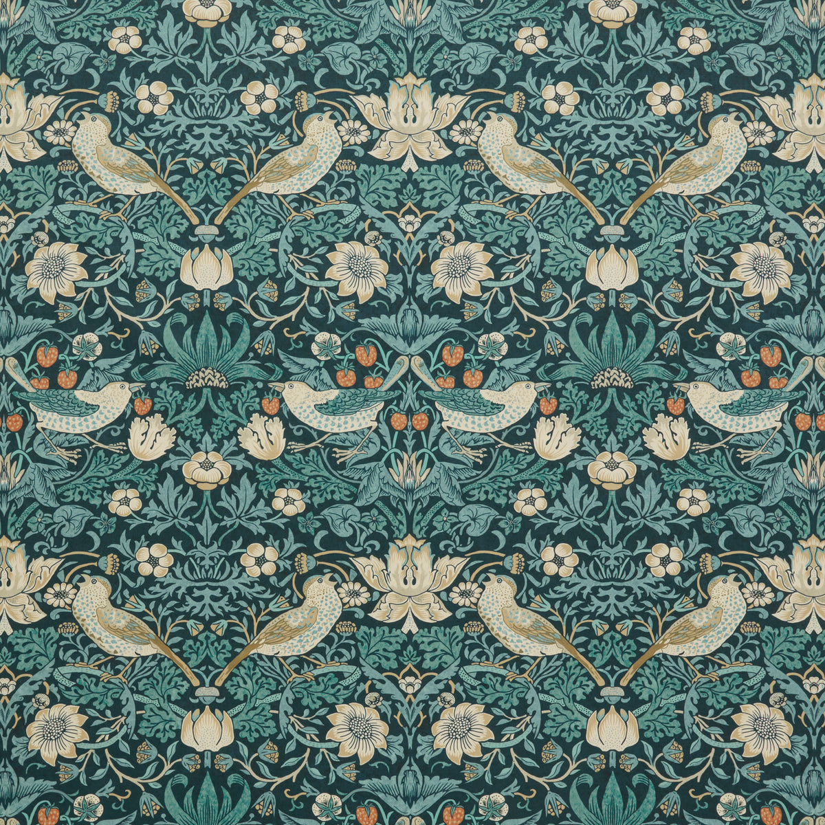7870 STRAWBERRY THIEF VELVET 3 NAVY
