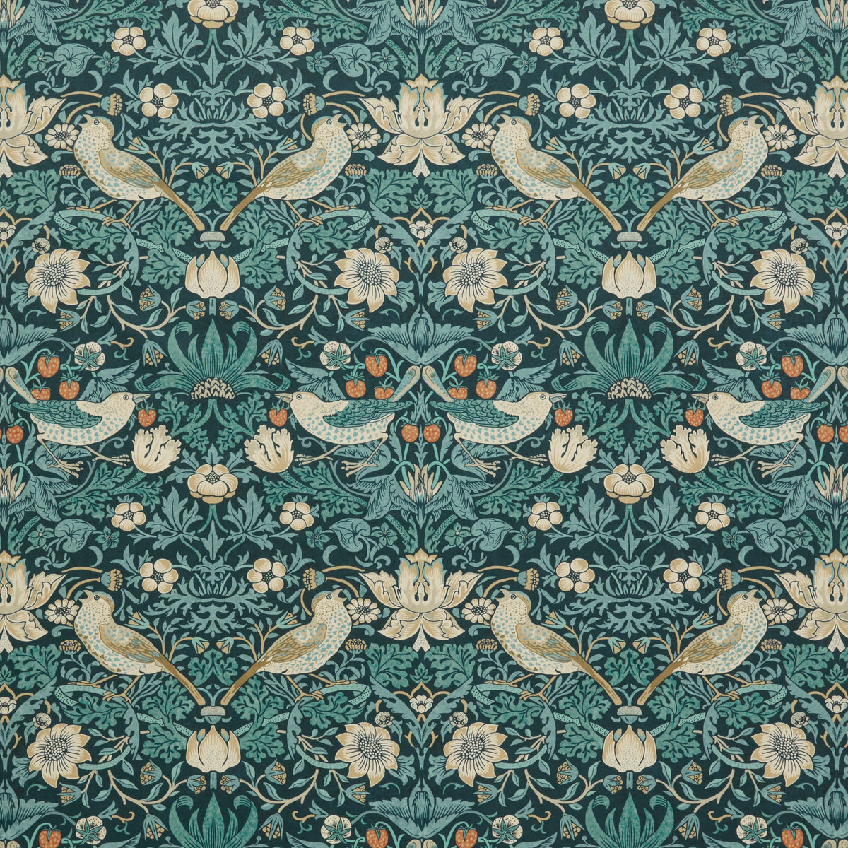 7870 STRAWBERRY THIEF VELVET 3 NAVY