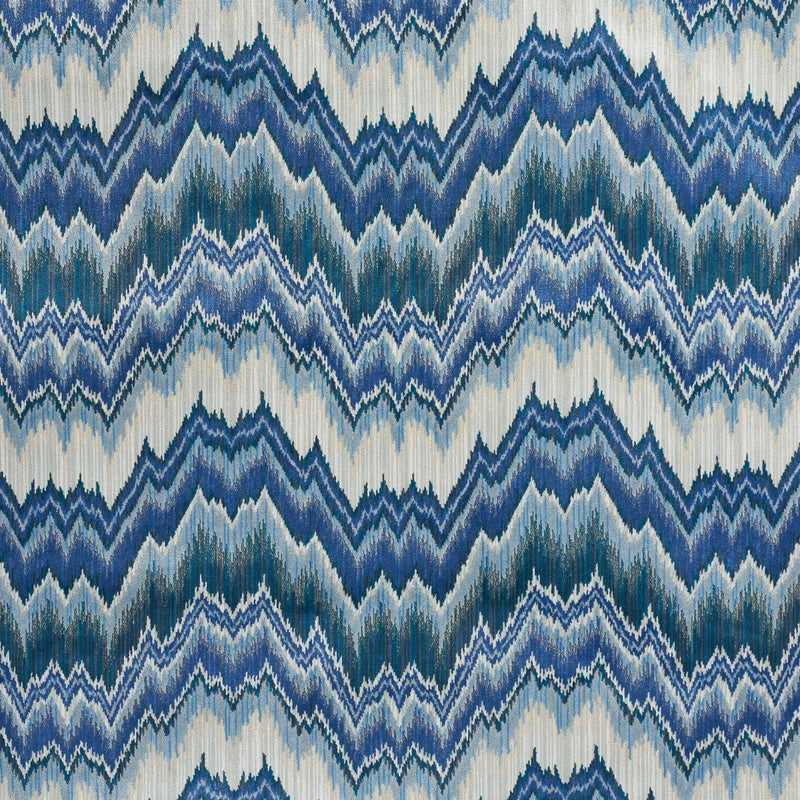 SCHUMACHER BEZIQUE FLAMESTITCH VELVET LAPIS FABRIC | Atlanta Fabrics