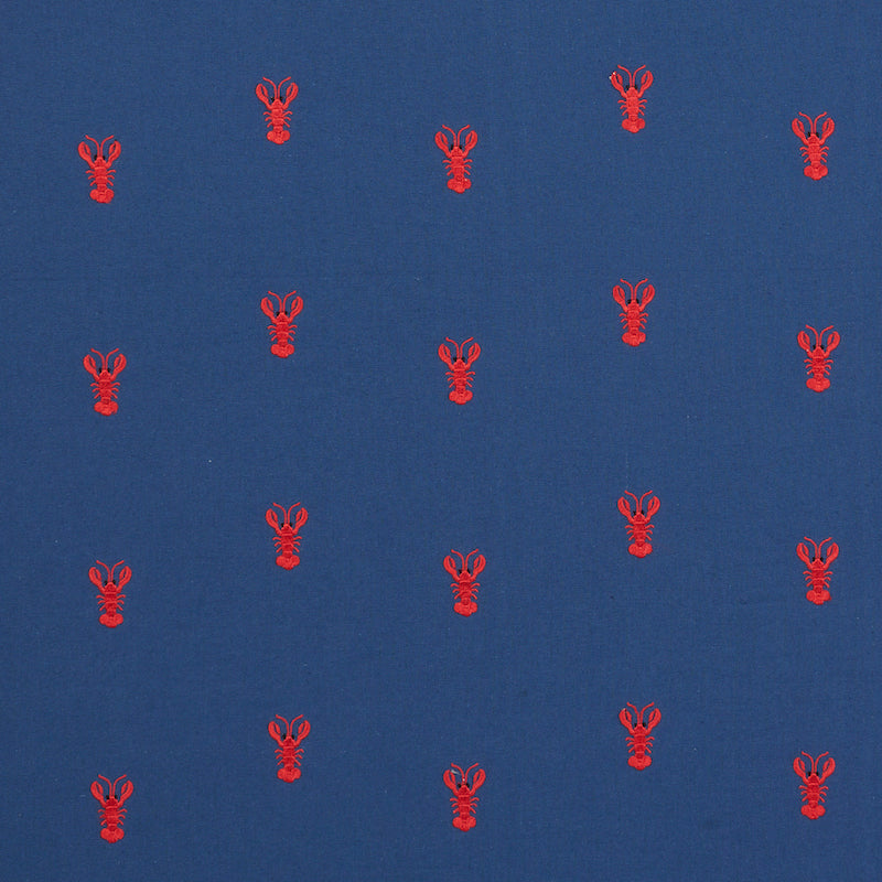 Schumacher LOBSTER EMBROIDERY NAVY Fabric | Atlanta Fabrics