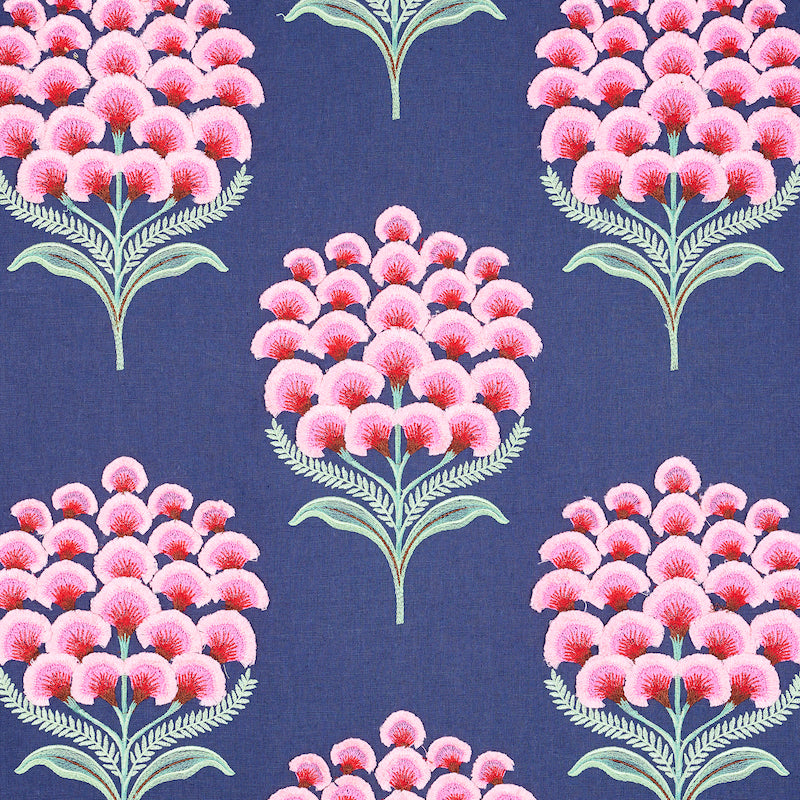 Schumacher AURELIA EMBROIDERY NAVY Fabric | Atlanta Fabrics