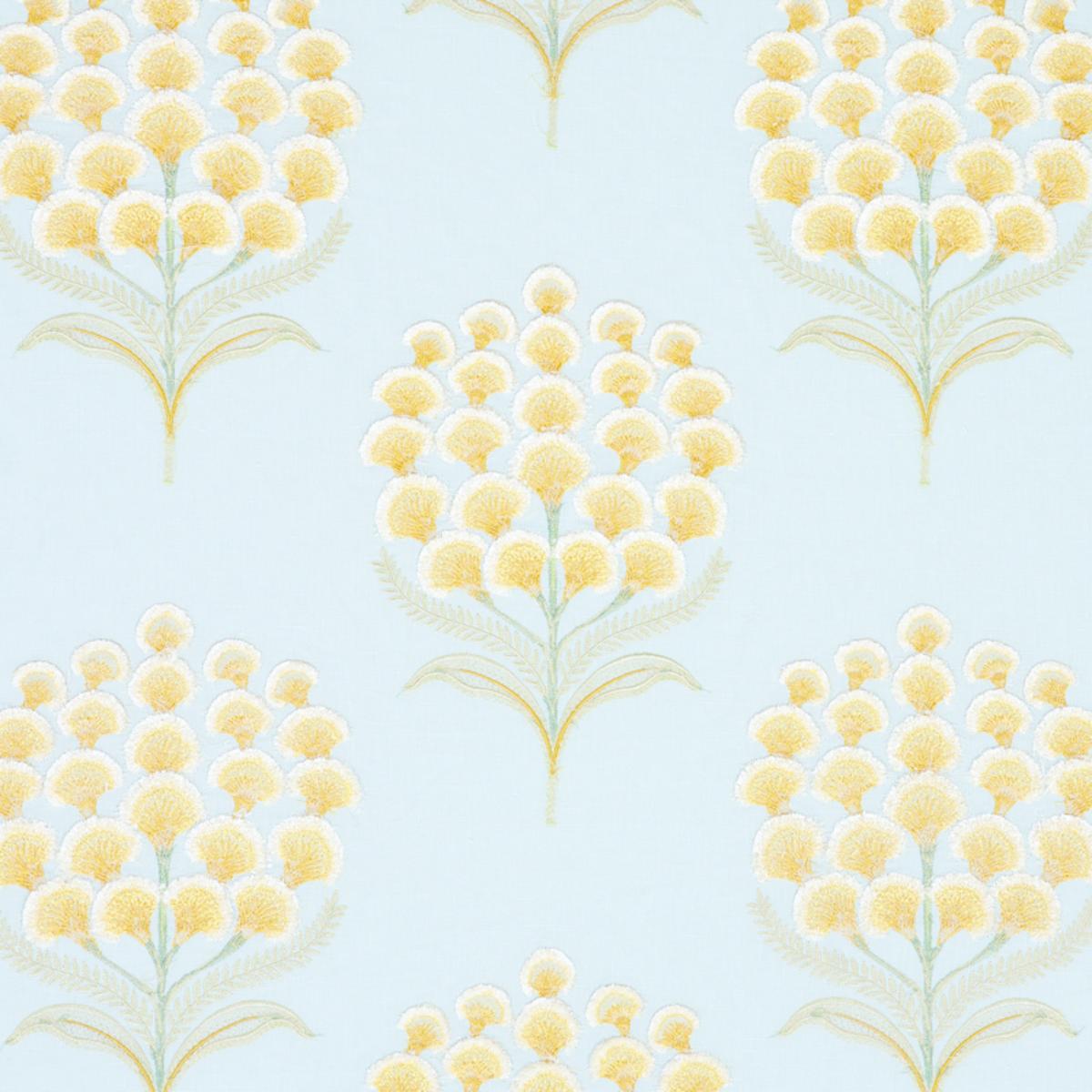SCHUMACHER AURELIA EMBROIDERY SKY FABRIC | Atlanta Fabrics