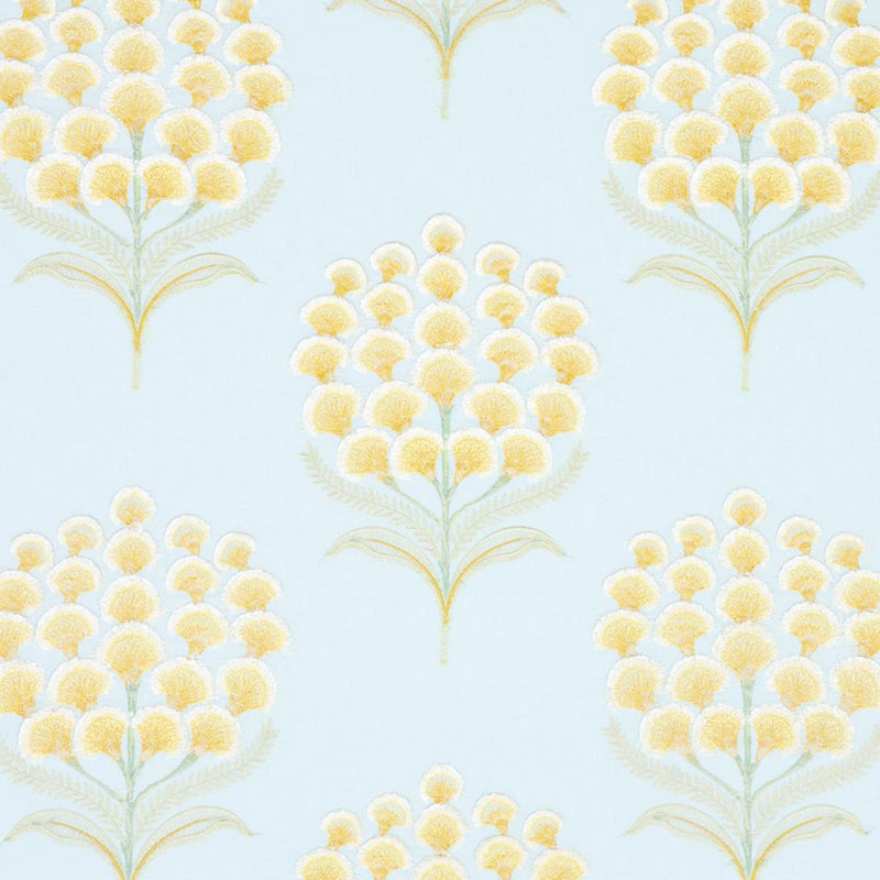 SCHUMACHER AURELIA EMBROIDERY SKY FABRIC | Atlanta Fabrics