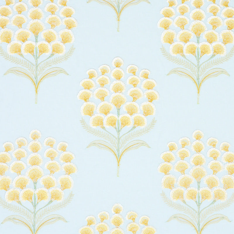 Schumacher AURELIA EMBROIDERY SKY Fabric | Atlanta Fabrics